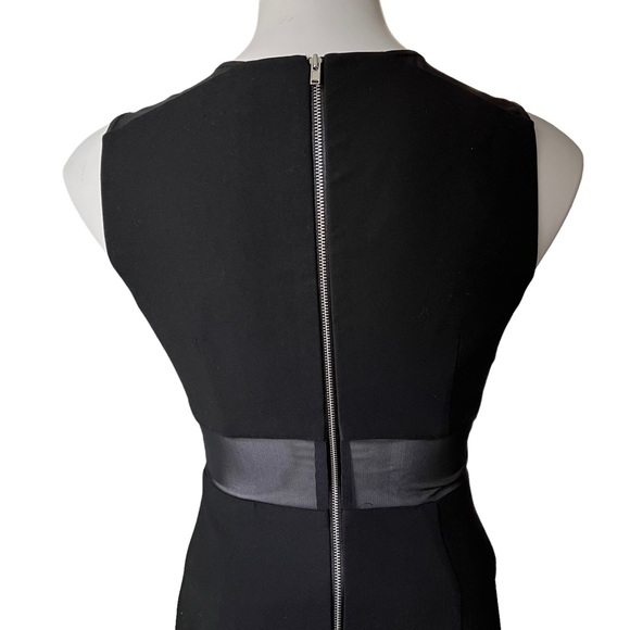 Elizabeth and James Jackie Sleeveless Ponte Mesh-Trim Mini Dress, Black - Picture 8 of 11